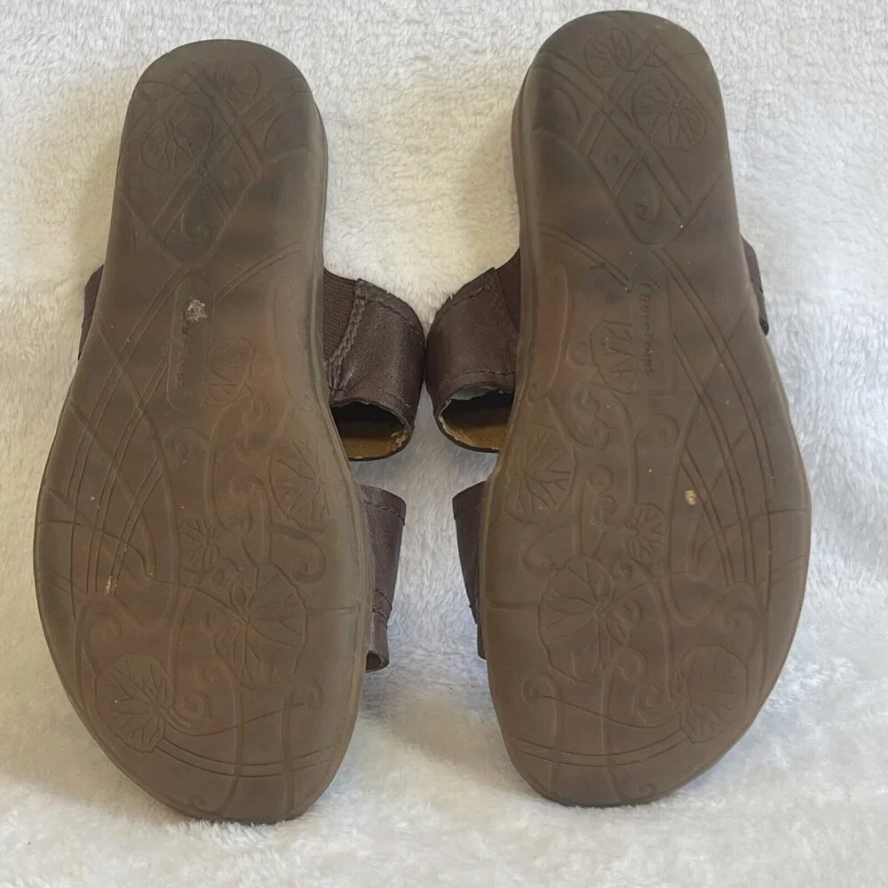 Bare Traps Jonnie‎ Brown Leather Slip On Thong Sandals Women's Shoes Size 7.5M